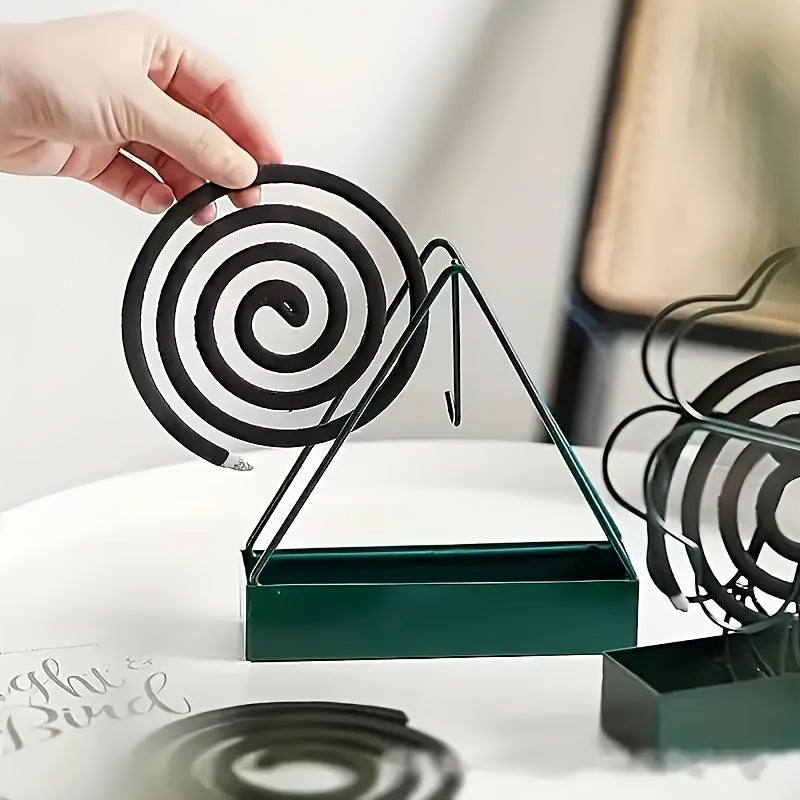 Nordic-Inspired Mosquito Coil Holder Iron Fire-Resistant Dustproof Home Decor