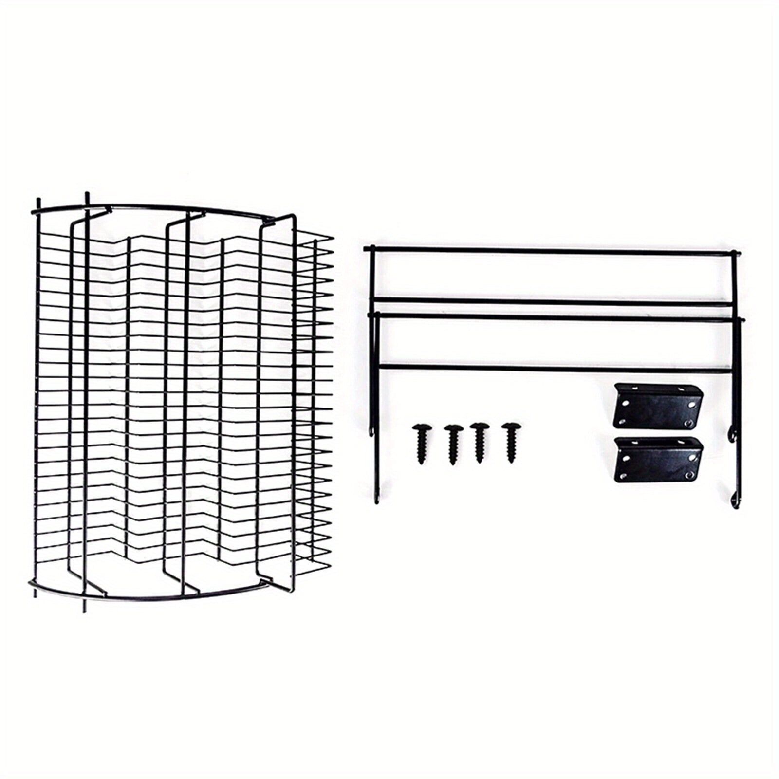 3-Tier Pull-Down Spice Rack Metal Kitchen Organizer Space-Saving Shelf Black