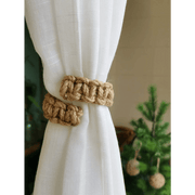 Cortina de cuerda trenzada bohemia para decoración del hogar, sujeta una sola cortina lisa