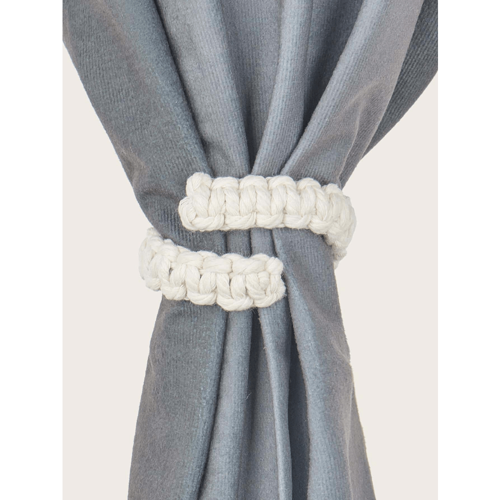 Cortina de cuerda trenzada bohemia para decoración del hogar, sujeta una sola cortina lisa