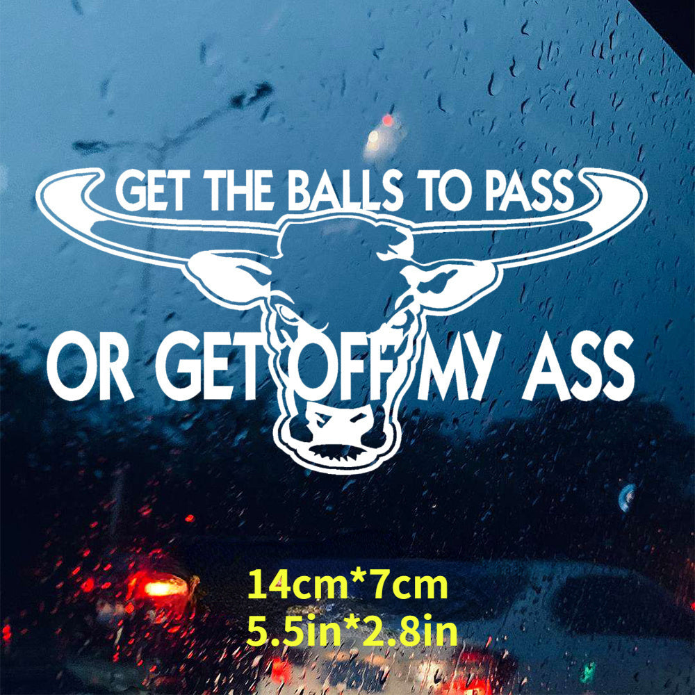 Забавная наклейка на машину с быком 14x7см из винила, наклейка для автомобиля 4x4