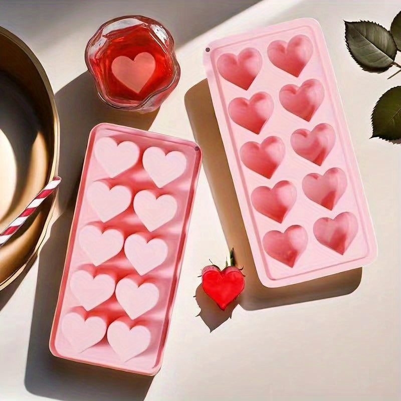 Silicone Heart-Shaped Ice Cube Mold Tray for Whiskey Cocktails Chocolates Candy Pudding Jelly