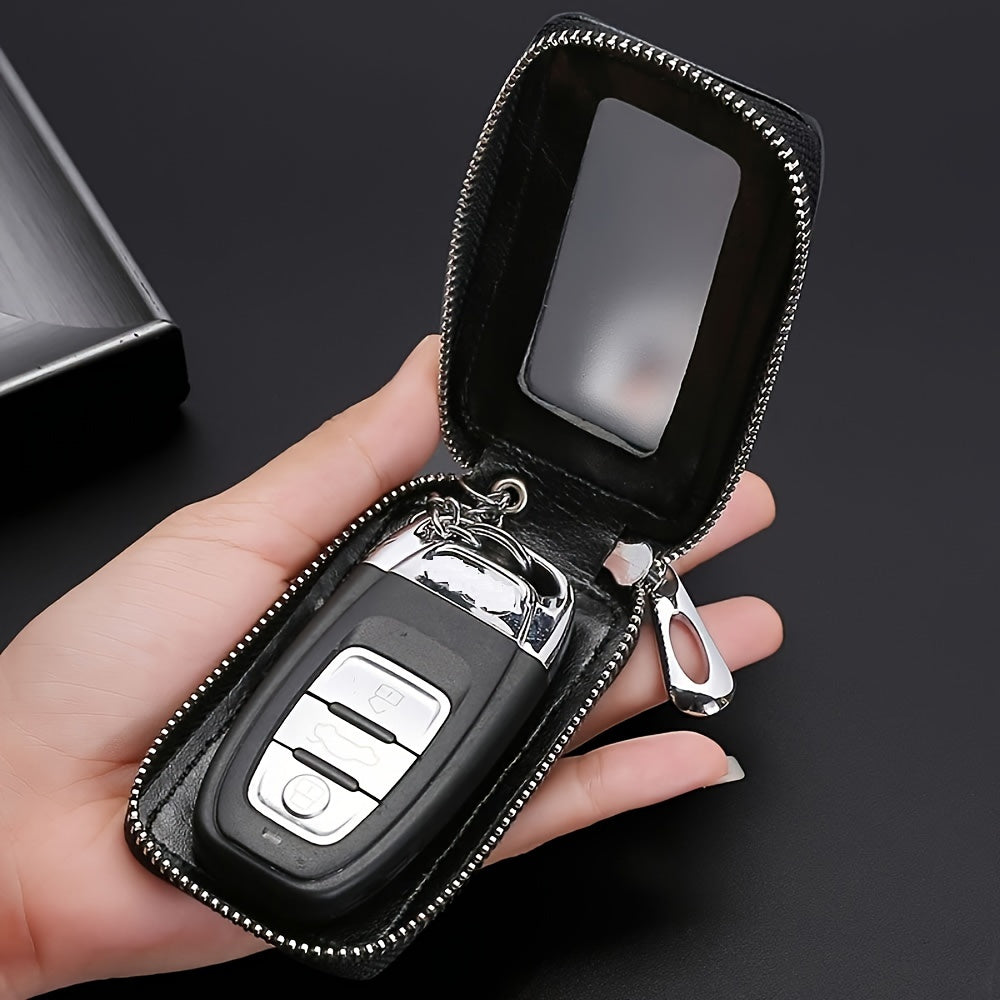 Universal PU Leather Car Key Fob Case Black Burgundy Blue Brown Key Protector