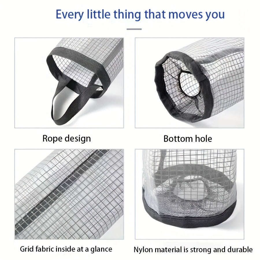 Organizador de bolsas de basura de malla de plástico para colgar en la cocina, con montaje en pared