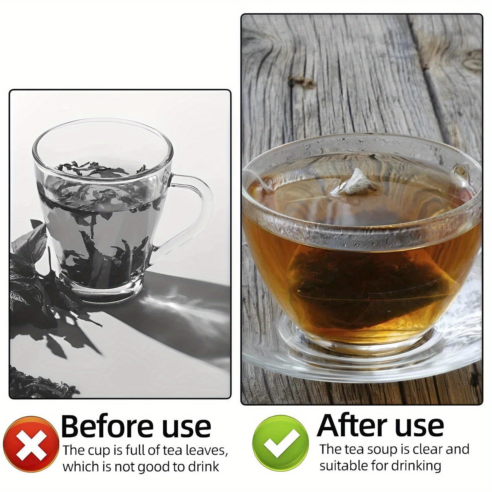 100 Pack Unbleached Non-Woven Fabric Tea Bags for Loose Leaf and Cooking