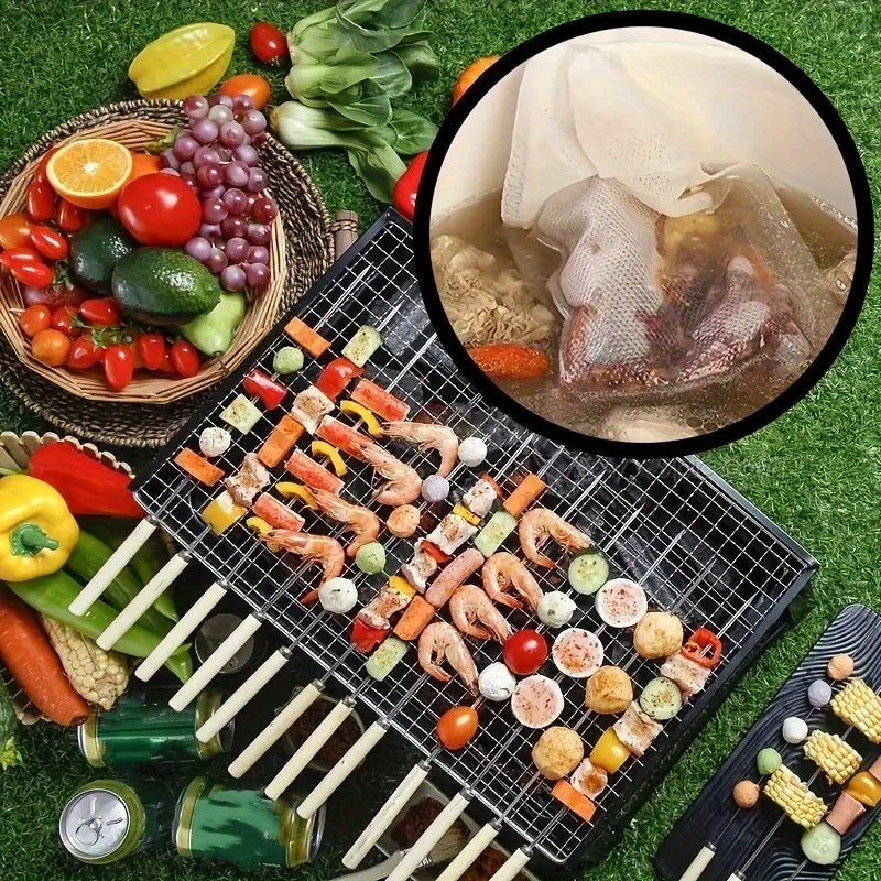 Disposable Tea Bags 100pcs Non-Woven Fabric with Drawstring 3 Sizes for Herbs Spices