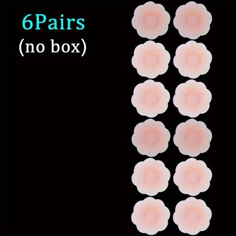 12pcs Silicone Nipple Covers for Women Reusable Breast Petals Invisible Bra Pasties