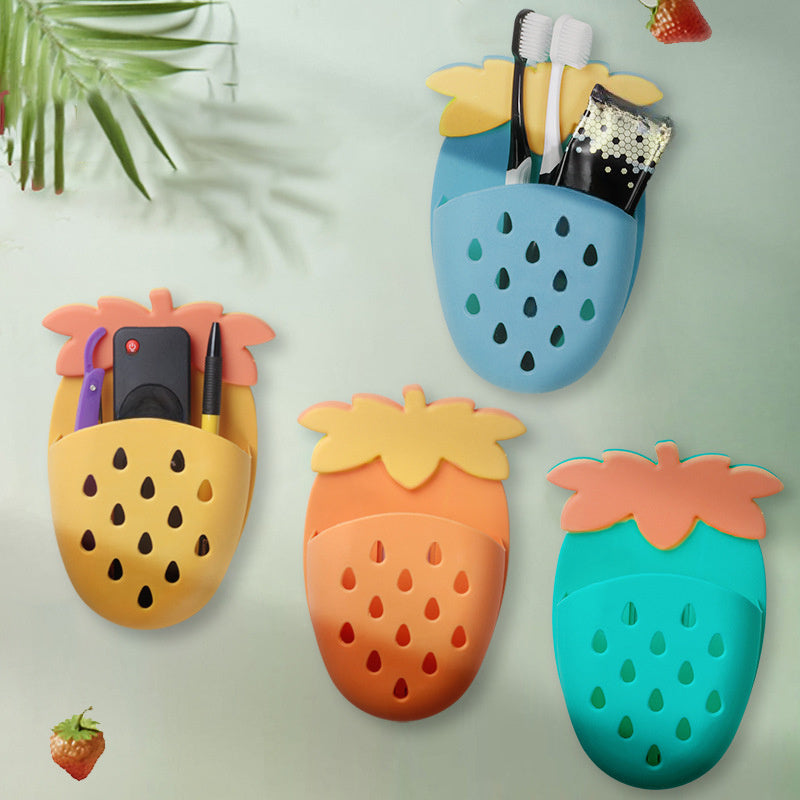 Wall-Mounted Strawberry Storage Rack No Drilling Kitchen and Bathroom Organizer