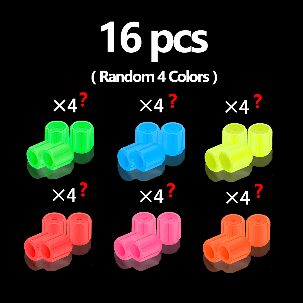 24/16 Pieces Glowing Valve Caps for Car Motorcycle Bicycle Wheels