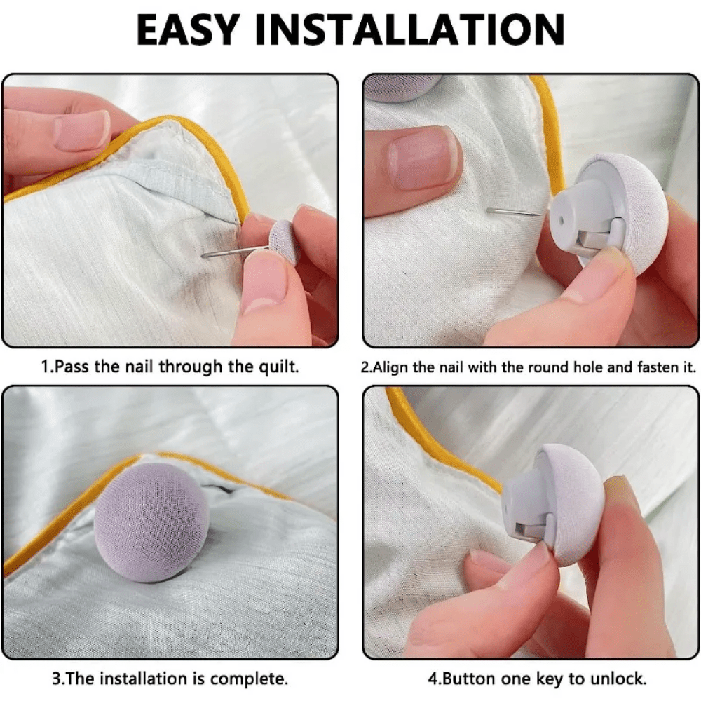 Yotqizish to'shagi qoplamasi 5 yoki 10 ta paket, bitta tugmani ochish va qo'ziqorin yostiq kliplar bilan