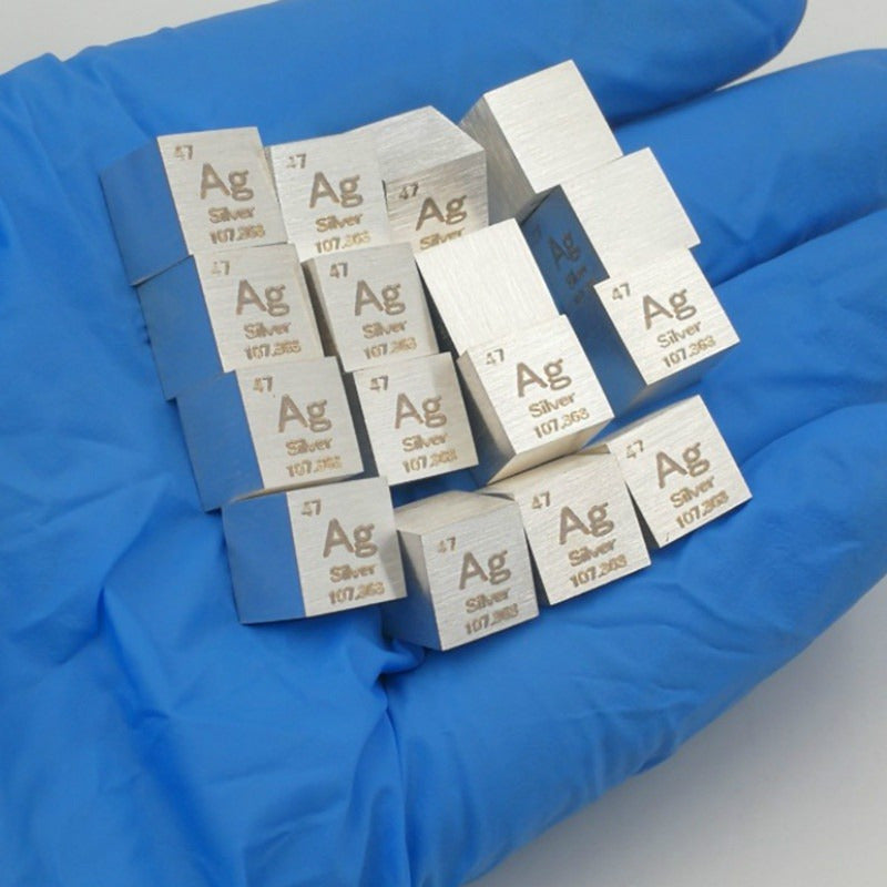 Silver Density Cube 10mm 99.99% Pure Silver Educational Metal Specimen