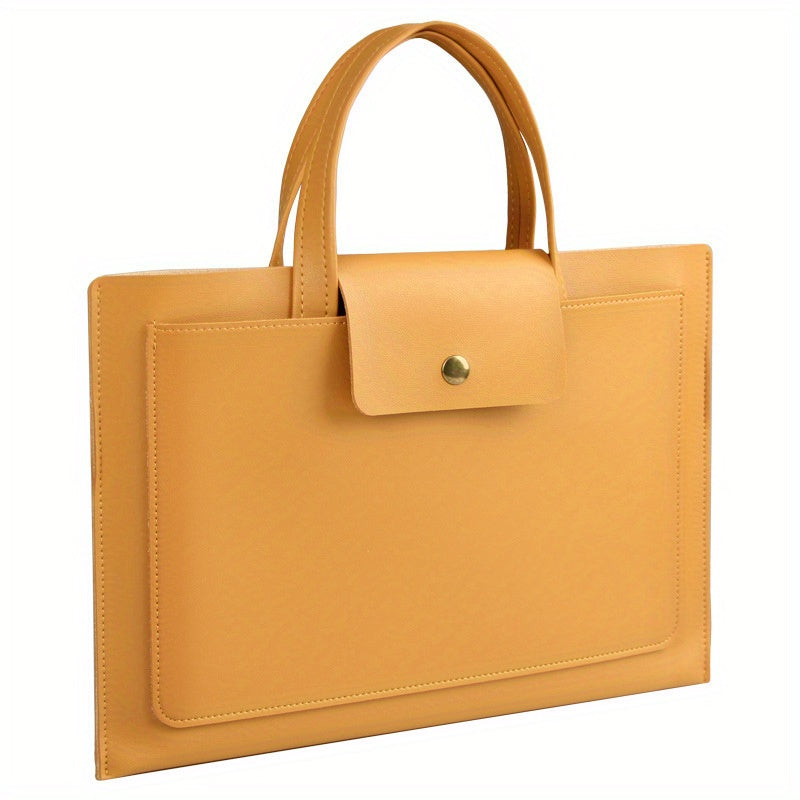 PU Leather Laptop Handbag Waterproof Anti-Fall for 15/16 Inch Laptops in White Black Blue Green