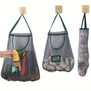 Flexible Mesh Kitchen Storage Bag Wall-Mounted Organizer for Fruits Vegetables