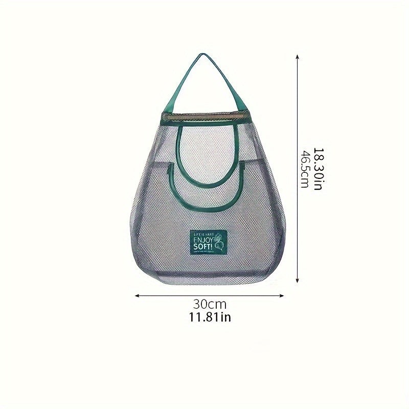Flexible Mesh Kitchen Storage Bag Wall-Mounted Organizer for Fruits Vegetables