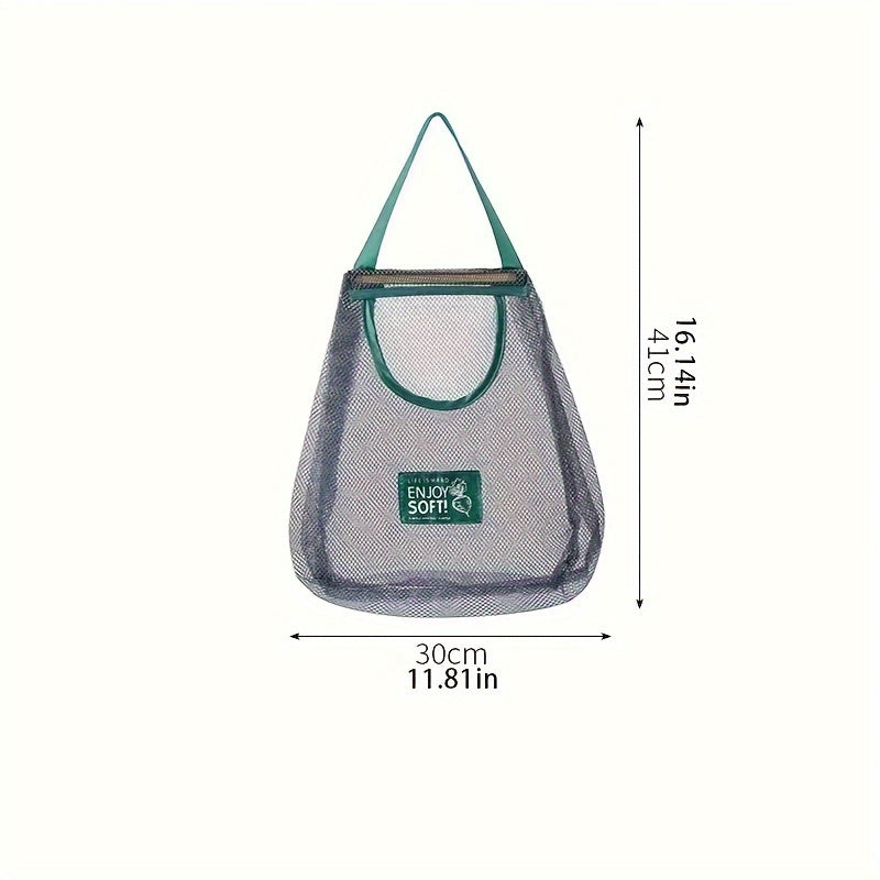 Flexible Mesh Kitchen Storage Bag Wall-Mounted Organizer for Fruits Vegetables
