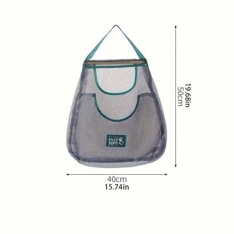 Flexible Mesh Kitchen Storage Bag Wall-Mounted Organizer for Fruits Vegetables