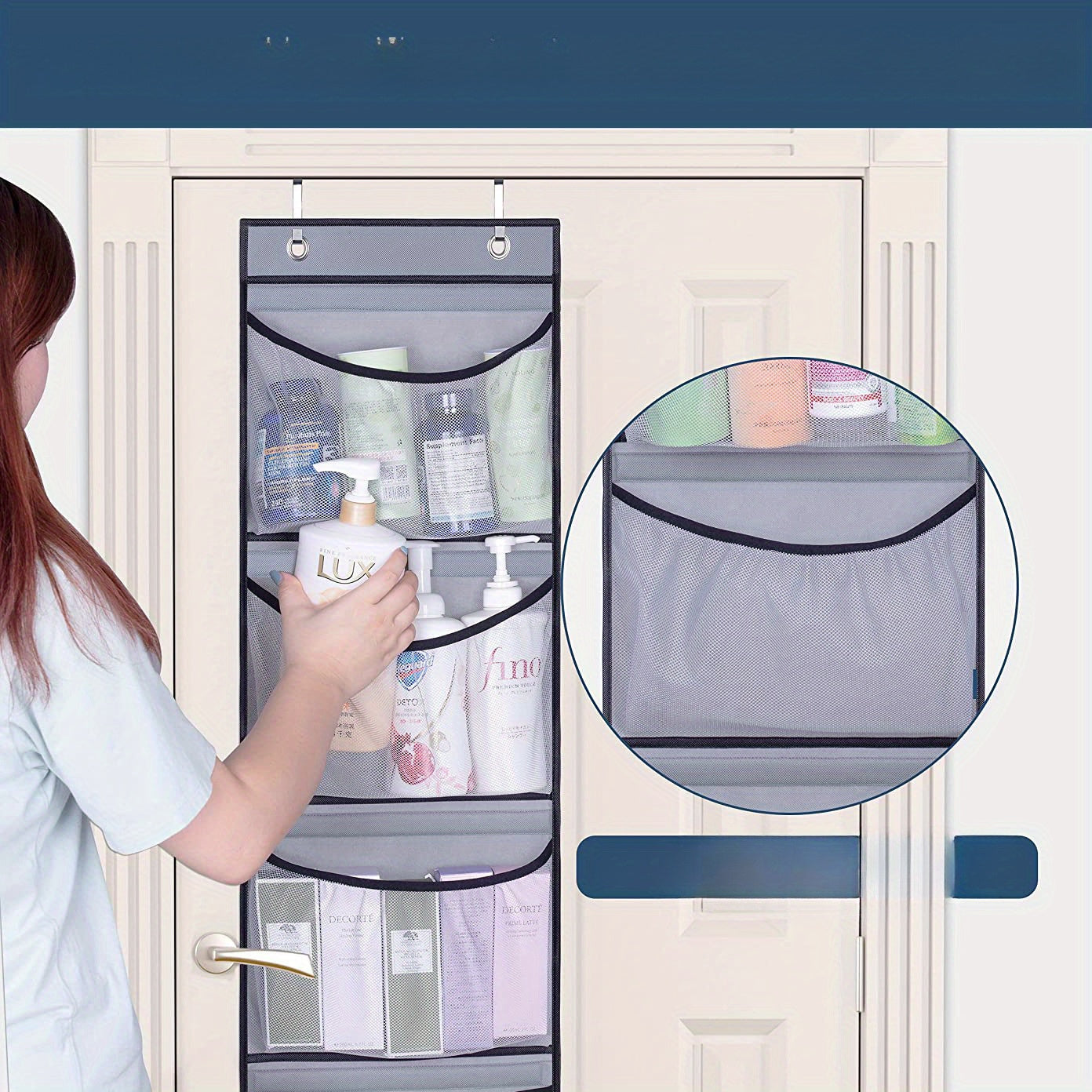 Large Hanging Storage Bag with 5 Layers for Toys Clothes and Sundries Over-the-Door Organizer