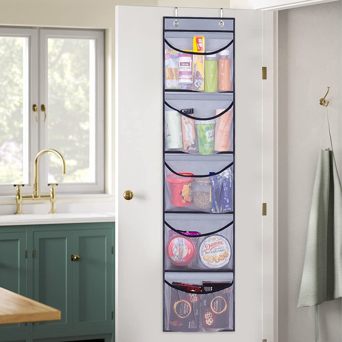 Large Hanging Storage Bag with 5 Layers for Toys Clothes and Sundries Over-the-Door Organizer