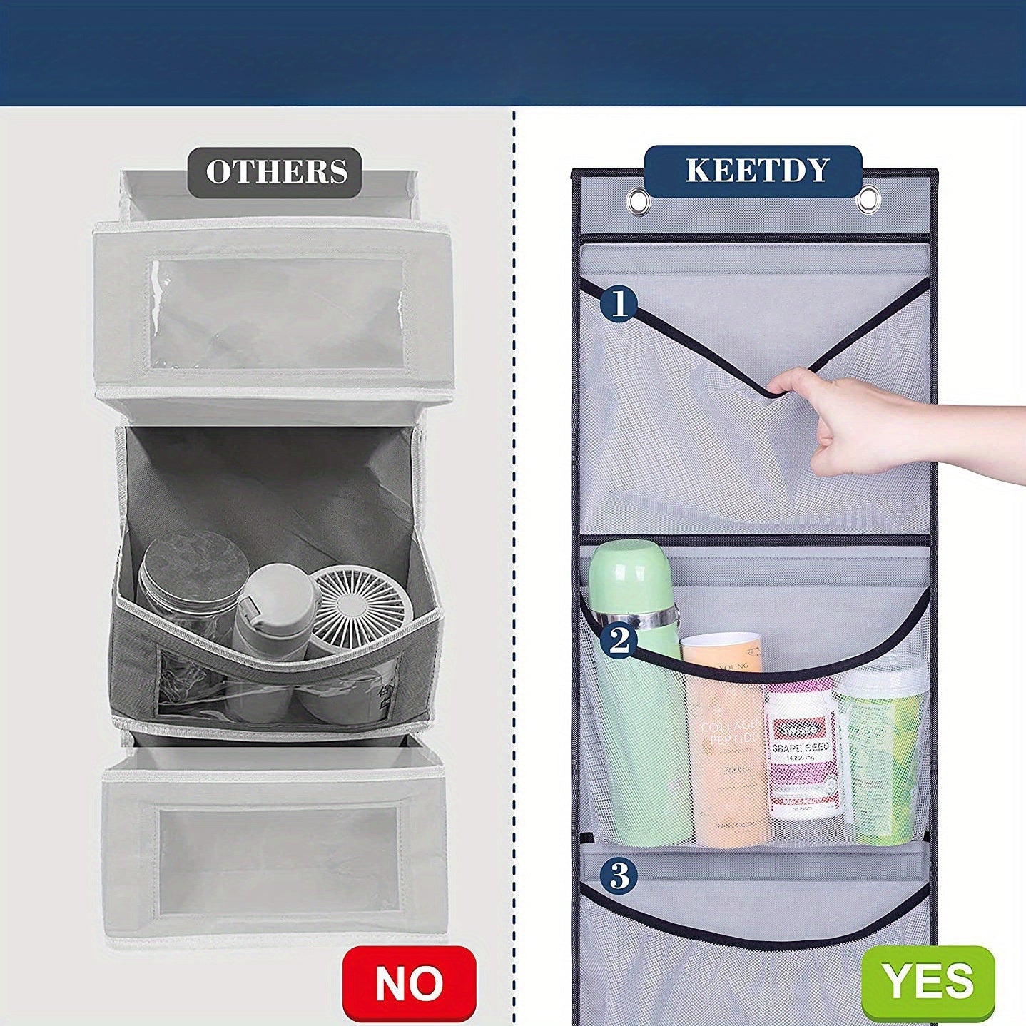 Large Hanging Storage Bag with 5 Layers for Toys Clothes and Sundries Over-the-Door Organizer