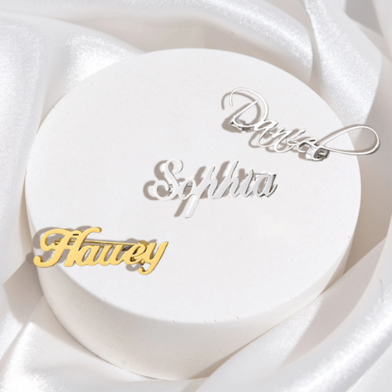 Индивидуальный брошка с именем из нержавеющей стали для женщин и мужчин, подарок маме, подруге или невесте