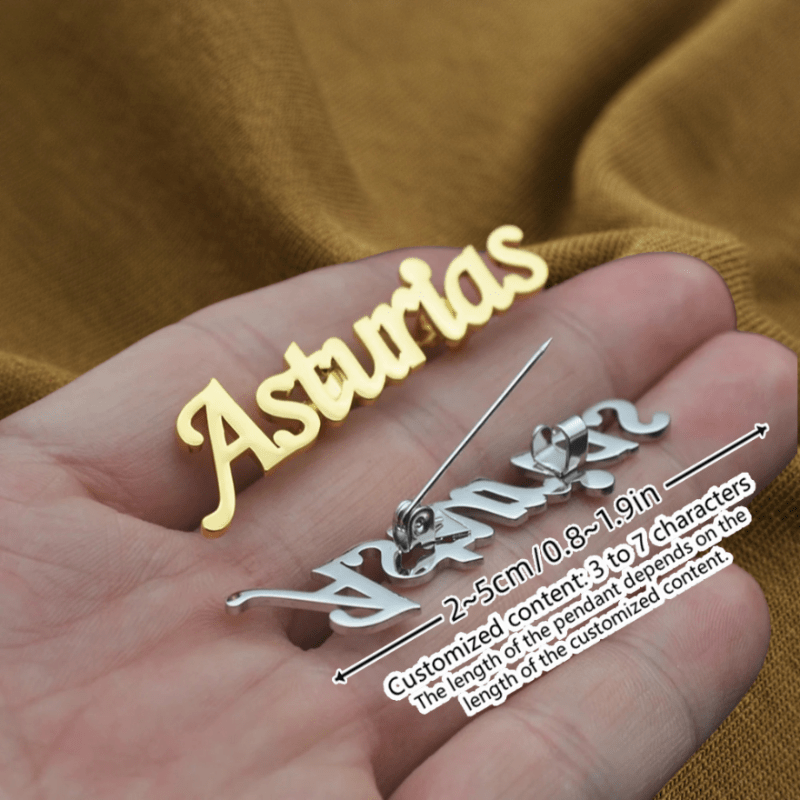 Индивидуальный брошка с именем из нержавеющей стали для женщин и мужчин, подарок маме, подруге или невесте