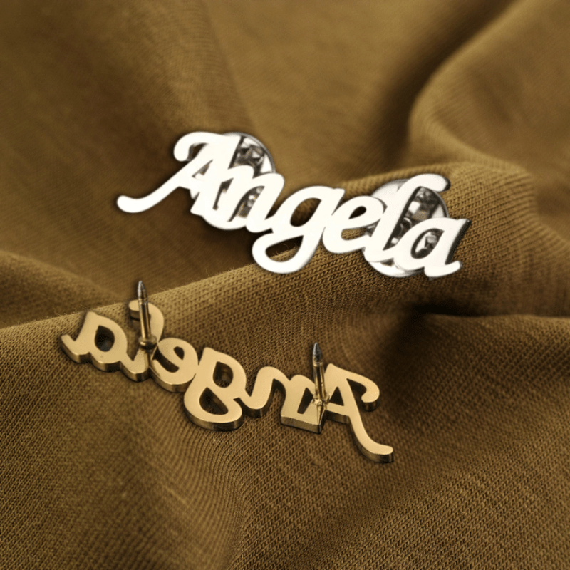Индивидуальный брошка с именем из нержавеющей стали для женщин и мужчин, подарок маме, подруге или невесте