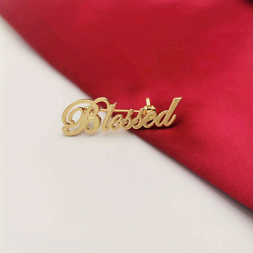 Personalized Gold Name Brooch for Women Custom Gift for Birthdays Weddings and Special Occasions
