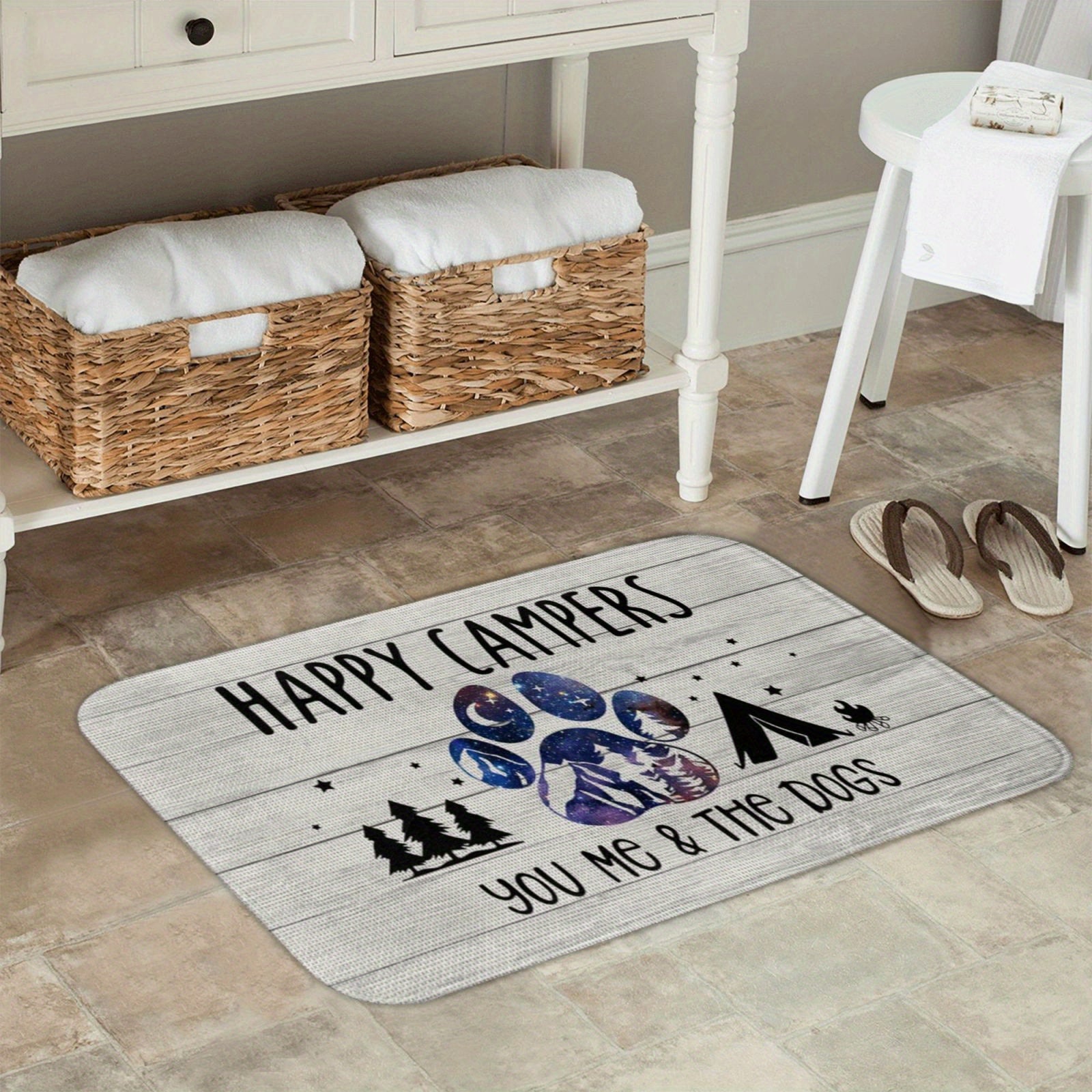 Alfombra de entrada suave, absorbente y antideslizante para interior y exterior, ideal para acampar y autocaravanas