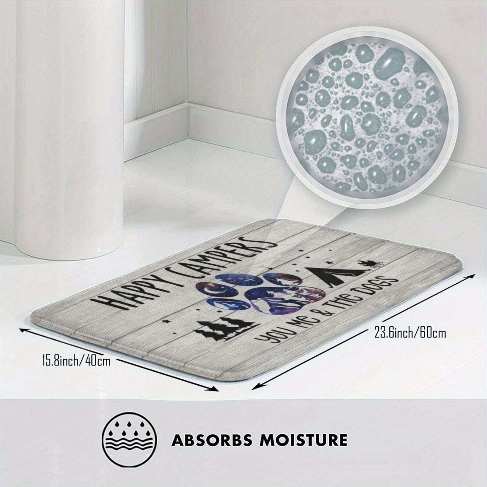 Alfombra de entrada suave, absorbente y antideslizante para interior y exterior, ideal para acampar y autocaravanas