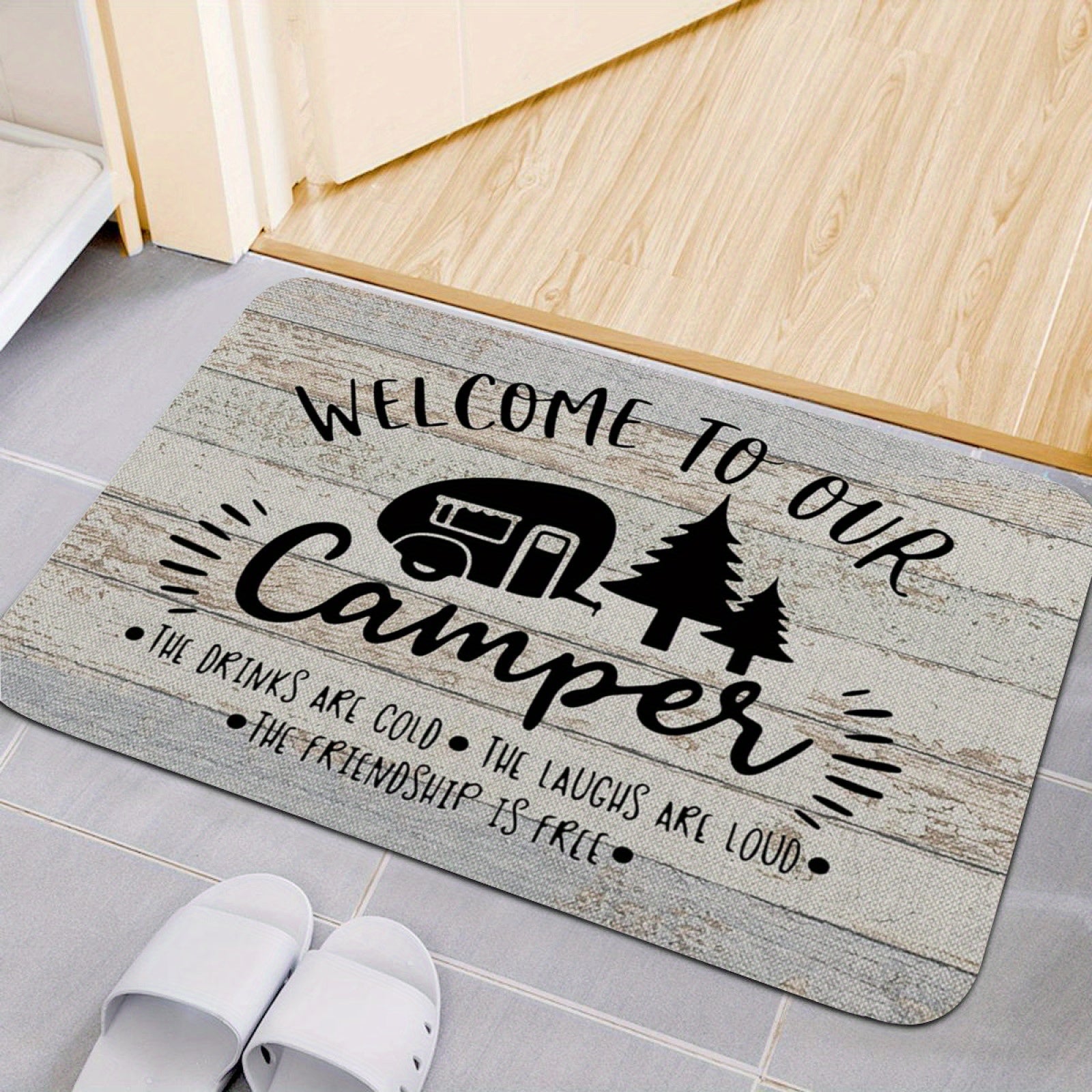 Welcome Doormat Non-Slip Absorbent Rug for Indoor Outdoor RV Patio 40x60cm