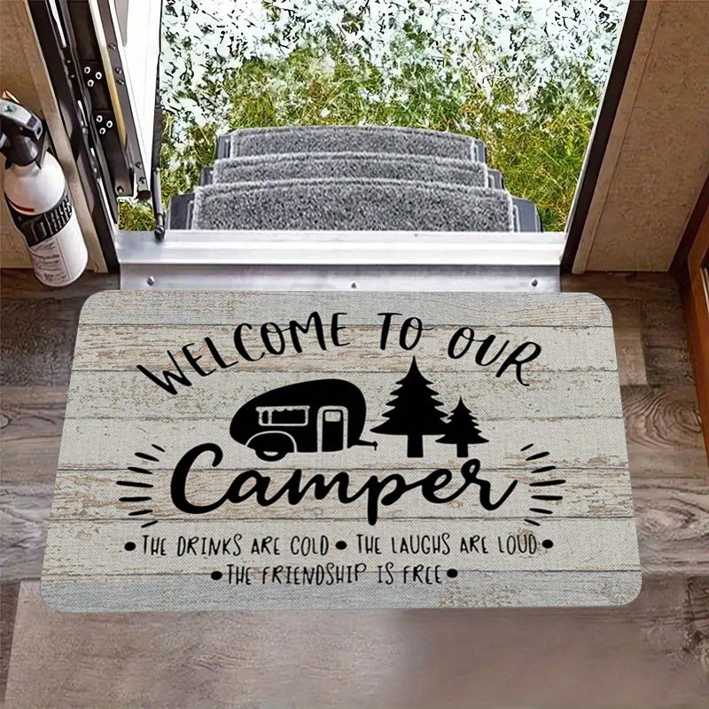 Welcome Doormat Non-Slip Absorbent Rug for Indoor Outdoor RV Patio 40x60cm