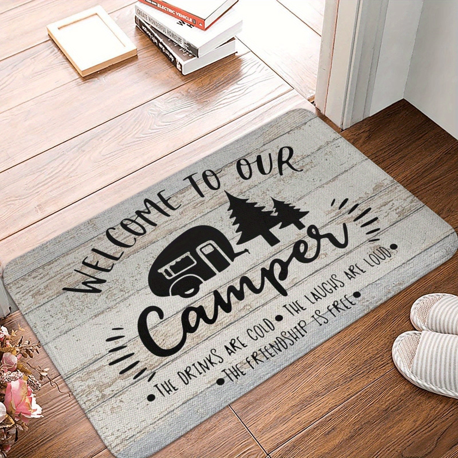 Welcome Doormat Non-Slip Absorbent Rug for Indoor Outdoor RV Patio 40x60cm