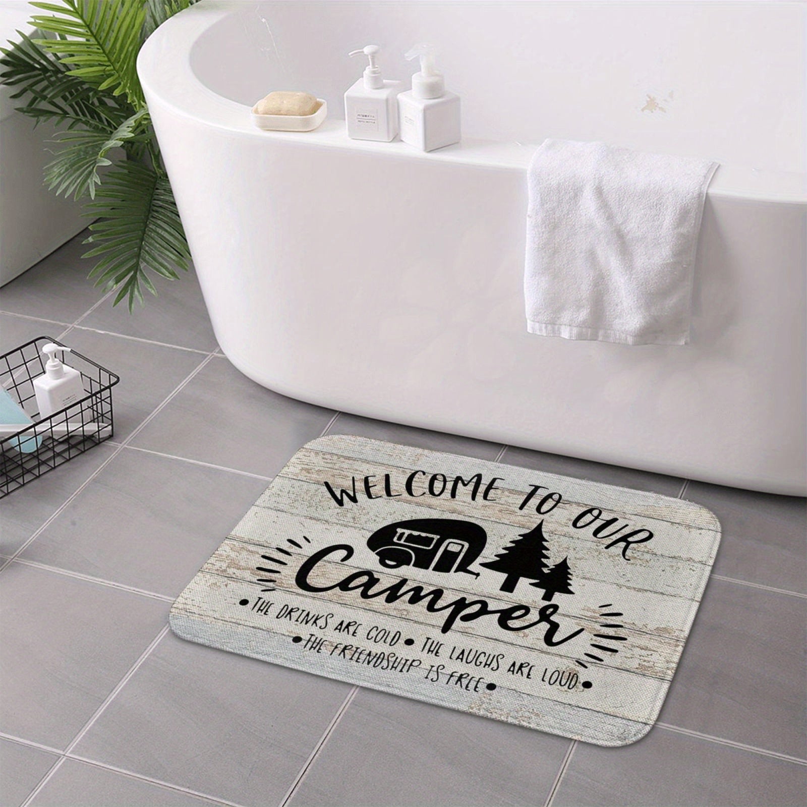 Welcome Doormat Non-Slip Absorbent Rug for Indoor Outdoor RV Patio 40x60cm