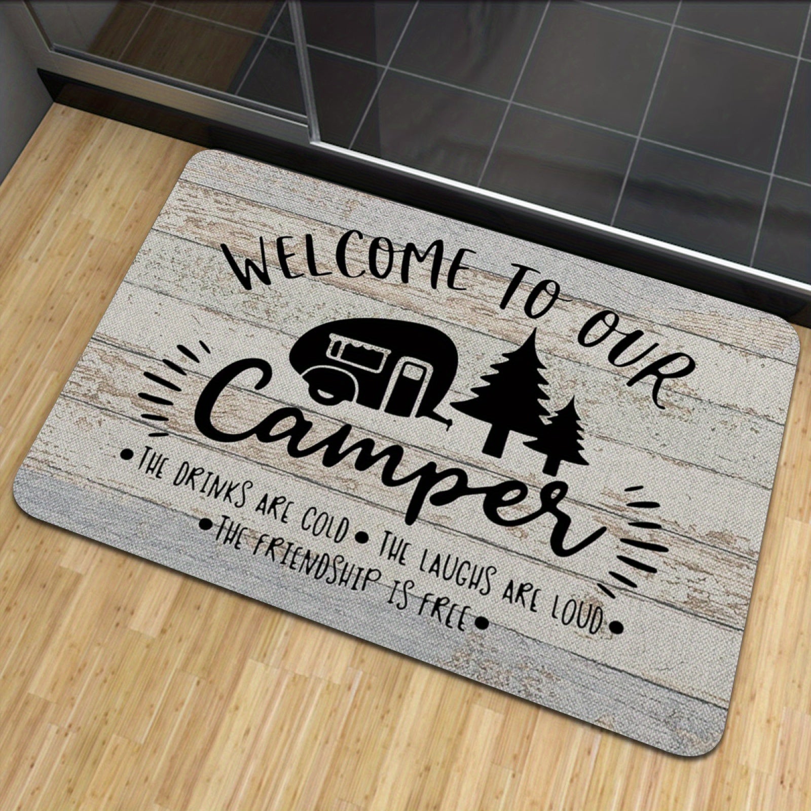 Welcome Doormat Non-Slip Absorbent Rug for Indoor Outdoor RV Patio 40x60cm