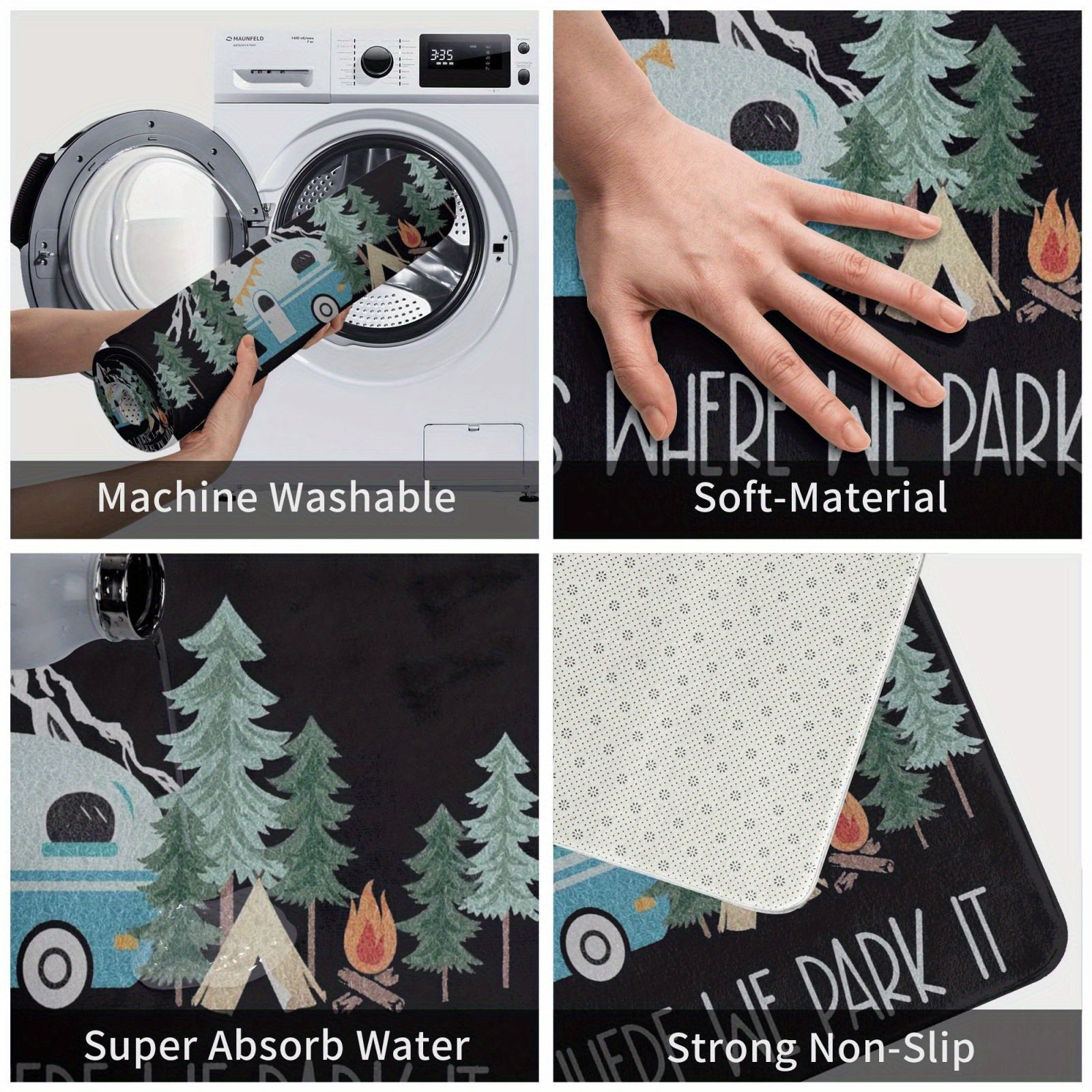 Уличный коврик для двери кемпера 40x60 см, декор для патио RV, внутренний коврик