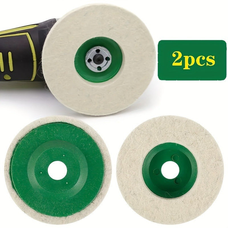4-Inch Wool Felt Polishing Discs Set for Metal, Car, Glass Buffing
