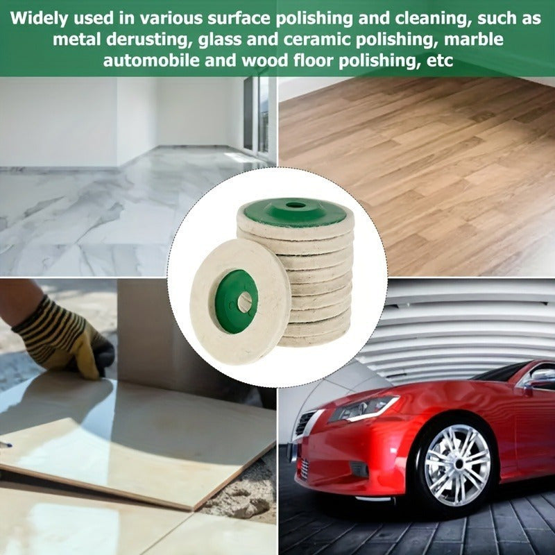 Набор из 4-дюймовых войлочных шлифовальных дисков для металла, автомобиля, стекла