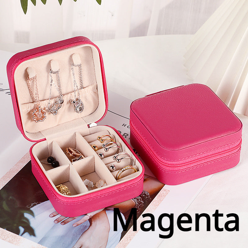 Caja organizadora de joyas para pendientes, collares y anillos, uso en viajes y en casa