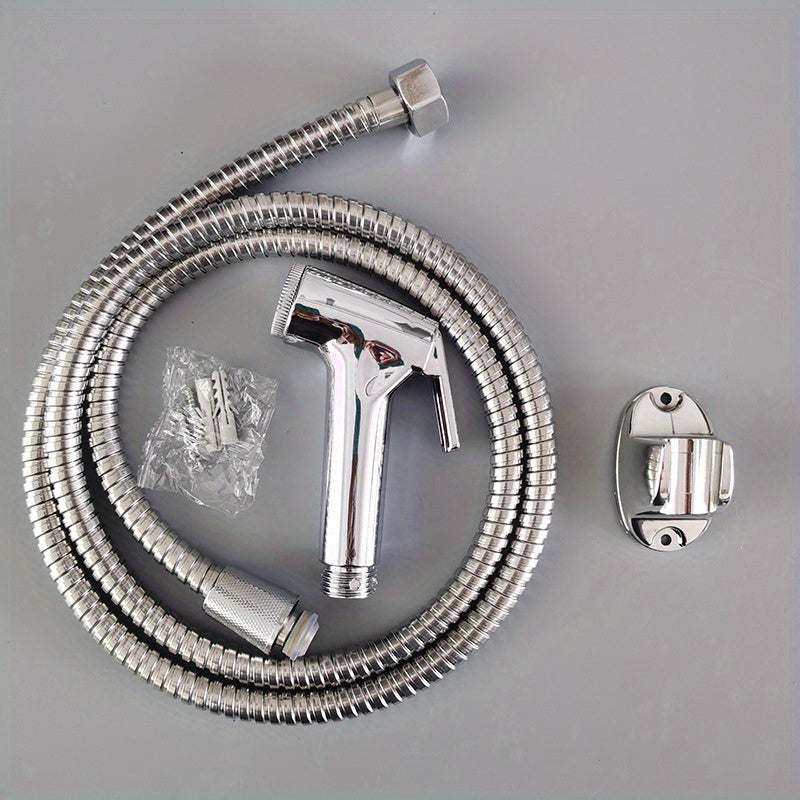 Bosim bilan sug'urish boshli bidet purkagich to'plami, zanglamaydigan po'latdan yasalgan shlang, devorga o'rnatish uchun aksessuarlar