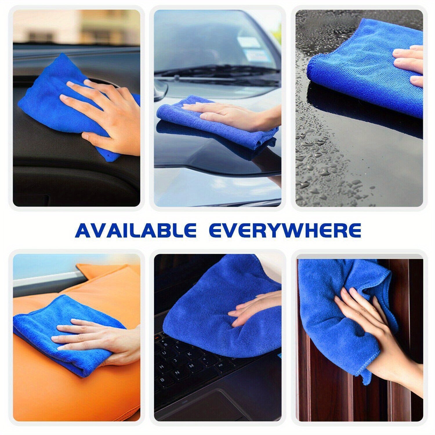10-Pack Microfiber Cloths for Home Car Lens Cleaning Auto Detailing