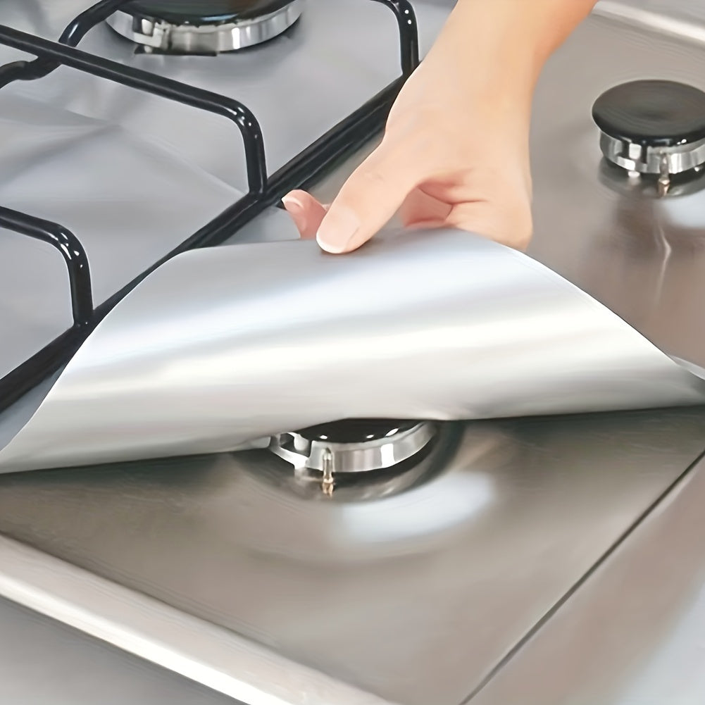 Set of 4 Reusable Stove Burner Covers for Kitchen Cleaning Protects Surface