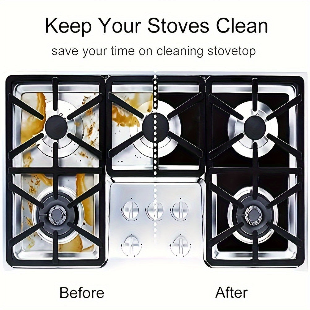 Set of 4 Reusable Stove Burner Covers for Kitchen Cleaning Protects Surface