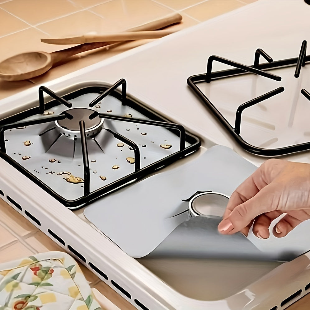 Set of 4 Reusable Stove Burner Covers for Kitchen Cleaning Protects Surface