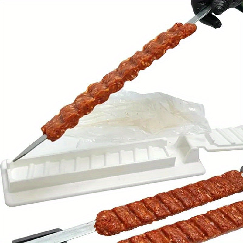 Non-Stick BBQ Kebab Maker with Heat-Resistant Plastic Skewers for Grilling