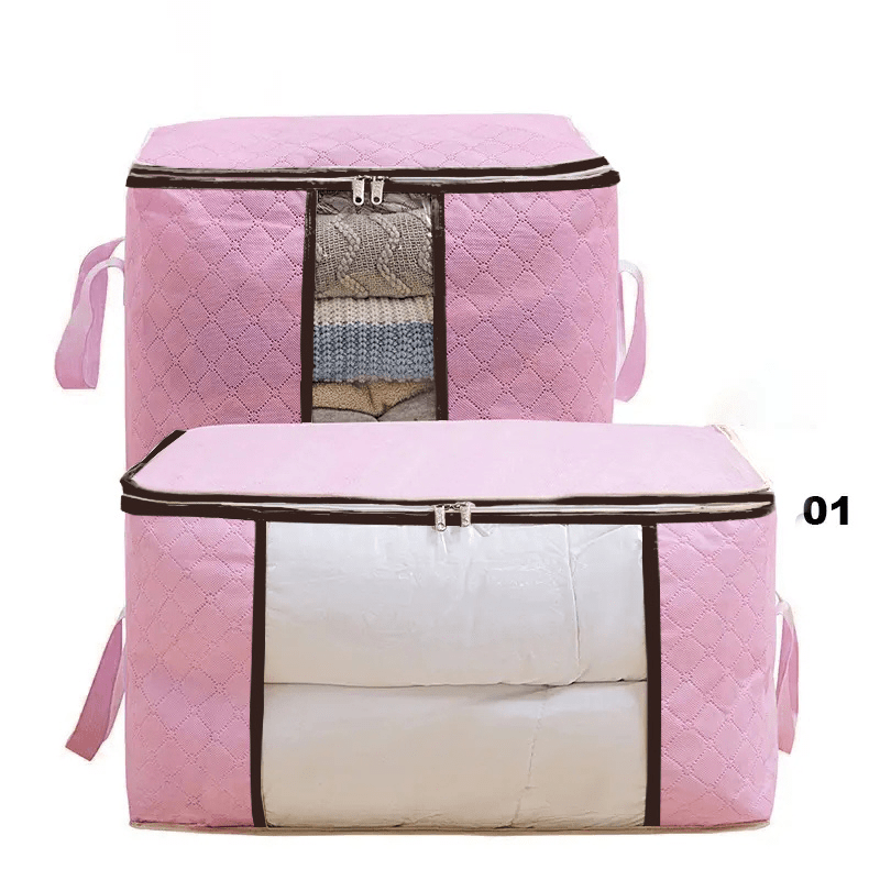 Storage Bag with Transparent Window, Spacious Clothing Organizer, Oval Shape