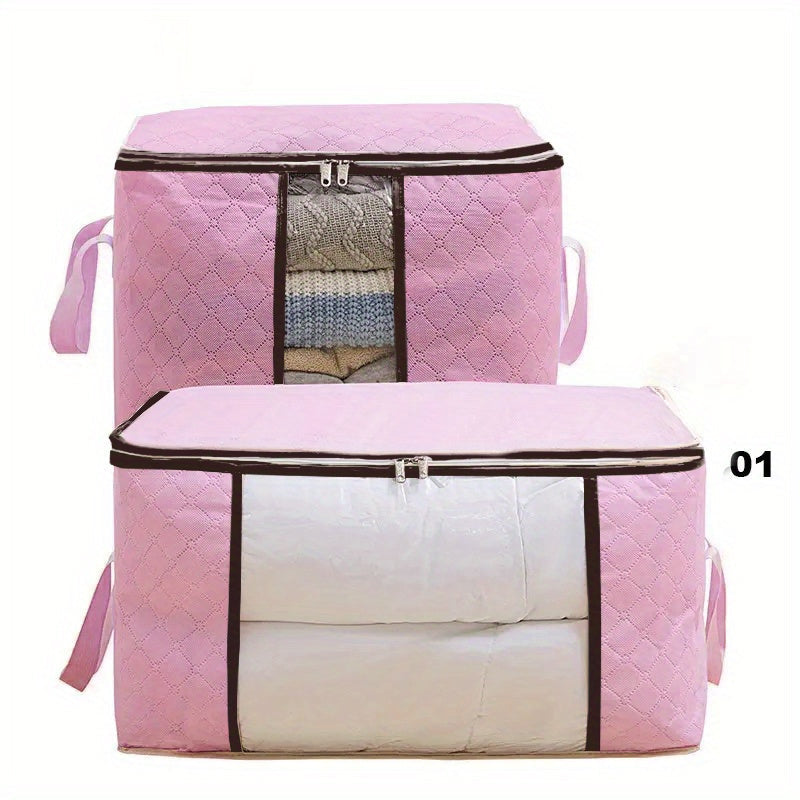 Storage Bag with Transparent Window, Spacious Clothing Organizer, Oval Shape