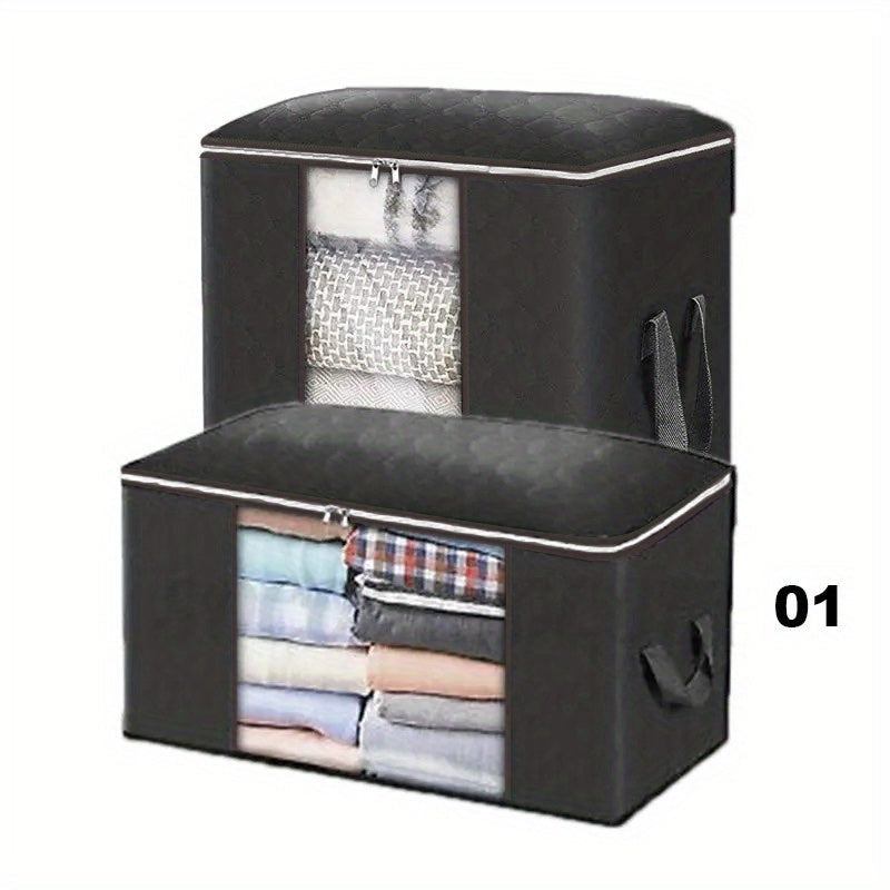 Storage Bag with Transparent Window, Spacious Clothing Organizer, Oval Shape