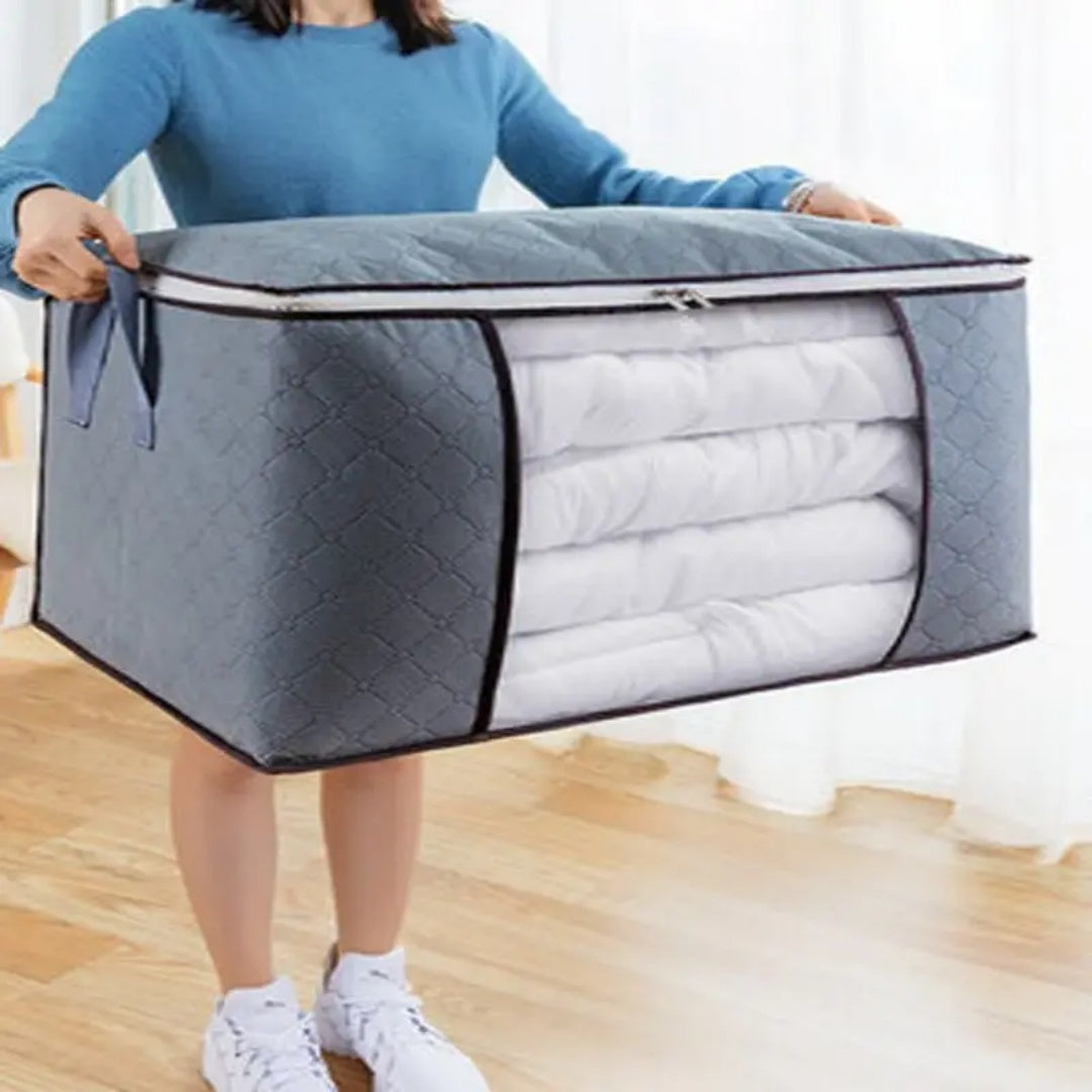 Storage Bag with Transparent Window, Spacious Clothing Organizer, Oval Shape