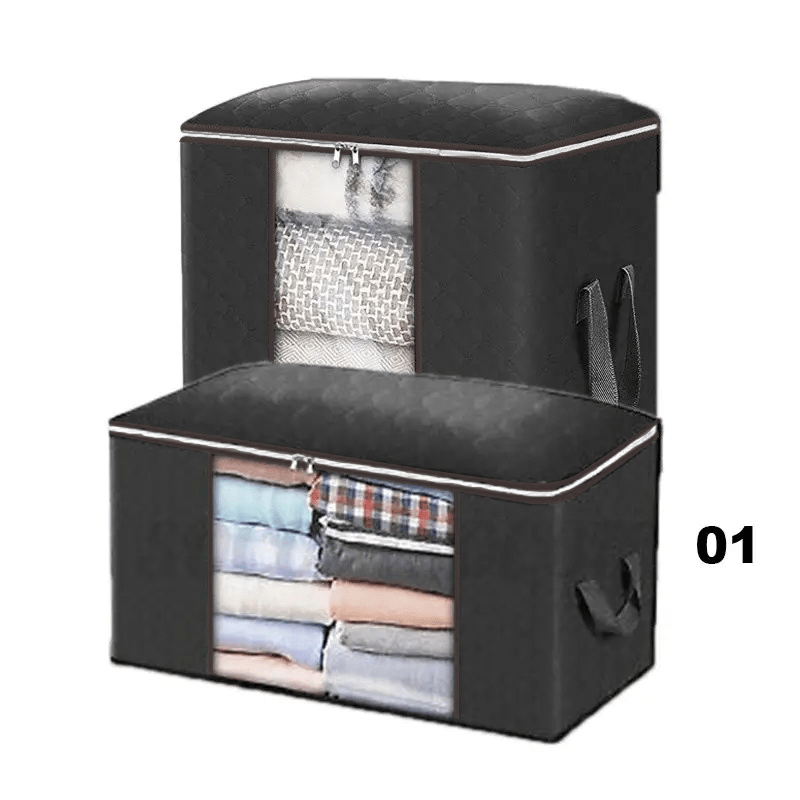 Storage Bag with Transparent Window, Spacious Clothing Organizer, Oval Shape