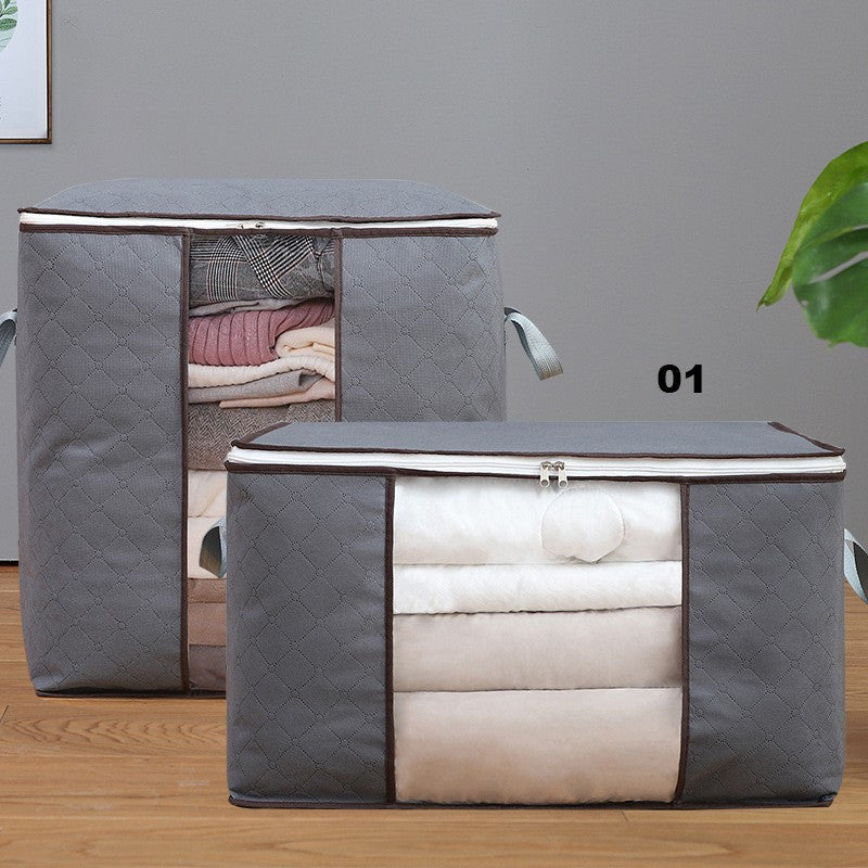 Storage Bag with Transparent Window, Spacious Clothing Organizer, Oval Shape